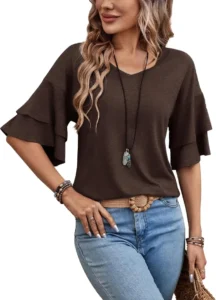 Women's Ruffle V