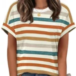 WIHOLL Women's Short Sleeve Tops 2026 Summer Dressy Casual Outfits Spring Clothing
