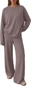 Trendy Queen Women's 2-Piece Fall Lounge Set with Oversized Top and Wide