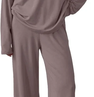 Trendy Queen Women's 2-Piece Fall Lounge Set with Oversized Top and Wide