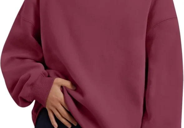 Trendy Queen Women's Oversized Mock Neck Sweatshirt Pullover Fall Outfit