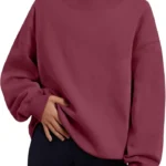 Womens Trendy Queen Oversized Mock Neck Sweatshirt Pullover Fall Outfit