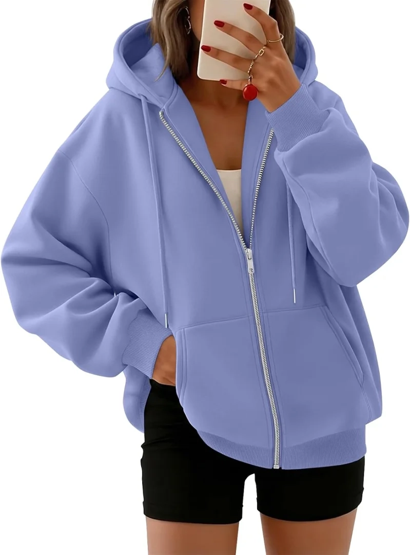 Trendy Queen Women's Oversized Y2K Zip
