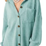 Dokotoo Womens Waffle Knit Button
