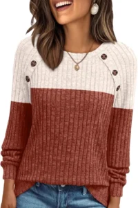 AUTOMET Women's Fall Long Sleeve Casual Blouse Business Sweater Top
