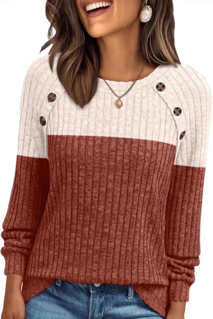 AUTOMET Women's Fall Long Sleeve Casual Blouse Business Sweater Top