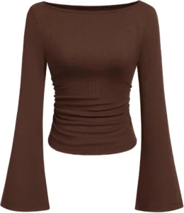 PRETTYGARDEN Women's Long Sleeve Ribbed Knit Bell