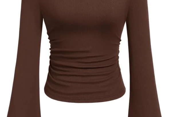 PRETTYGARDEN Women's Long Sleeve Ribbed Knit Bell