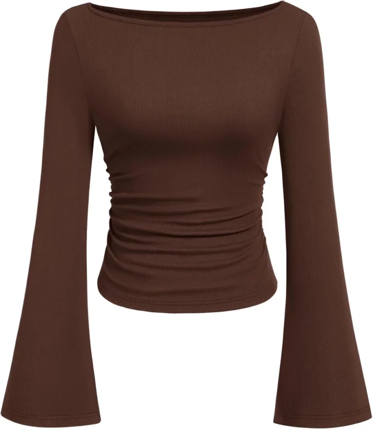 PRETTYGARDEN Women's Long Sleeve Ribbed Knit Bell