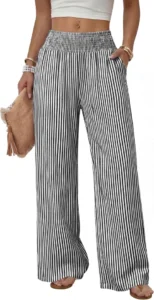 Women's High Waist Wide Leg Lounge Pants with Pockets Casual Trousers