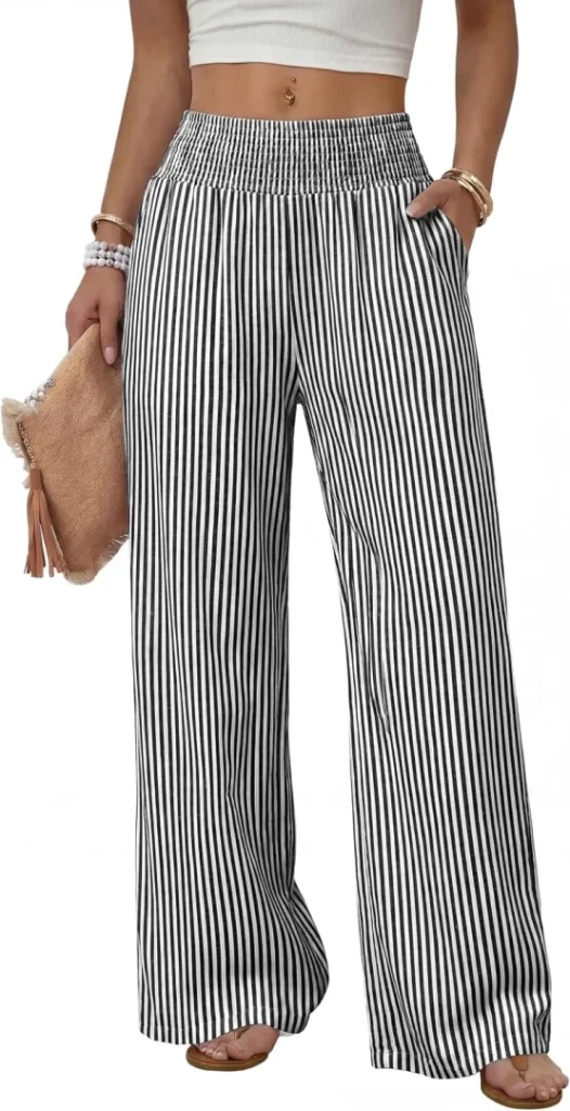 Women's High Waist Wide Leg Lounge Pants with Pockets Casual Trousers
