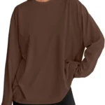 Trendy Queen Womens Oversized Long Sleeve Tops Fall 2026 Basic Shirts & Tees