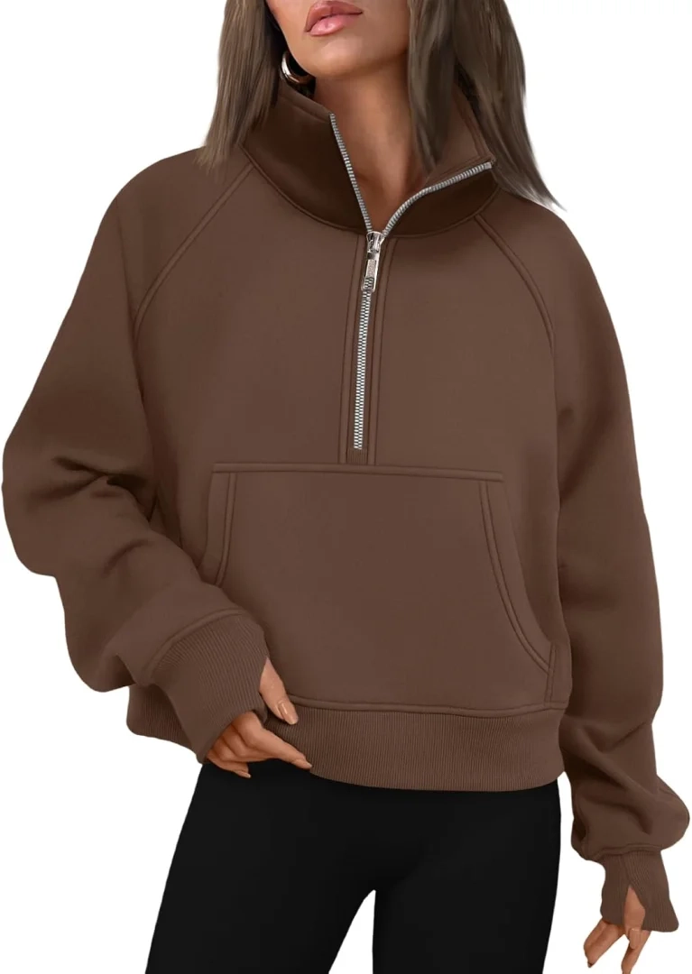AUTOMET Women's Half Zip Fleece Sweatshirt Pullover for Fall Outfits