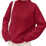 Trendy Queen Women's Mock Neck Sweater 2026 Fall Knit Outfit
